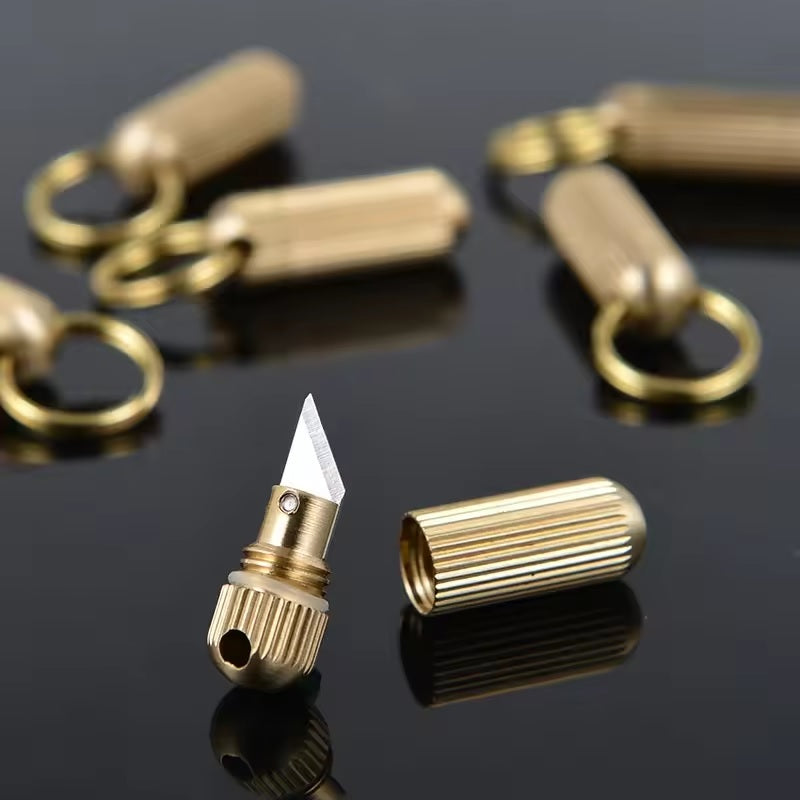 Stainless Steel Outdoor Multi-function EDC Portable Tiny Mini  Key Ring Tool Pendant Cutting Capsule Personal Safety Tool