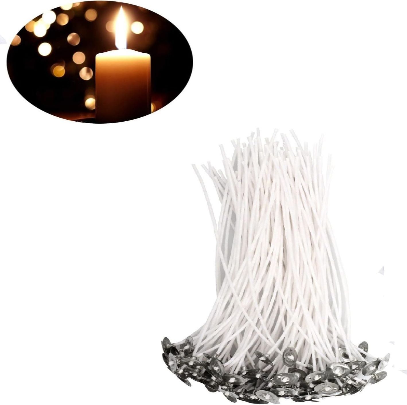Low Smoke Cotton Candle Wicks 8cm – Natural Lead-Free & Zinc-Free Candle Wicks for DIY Soy, Gel & Paraffin Wax Making