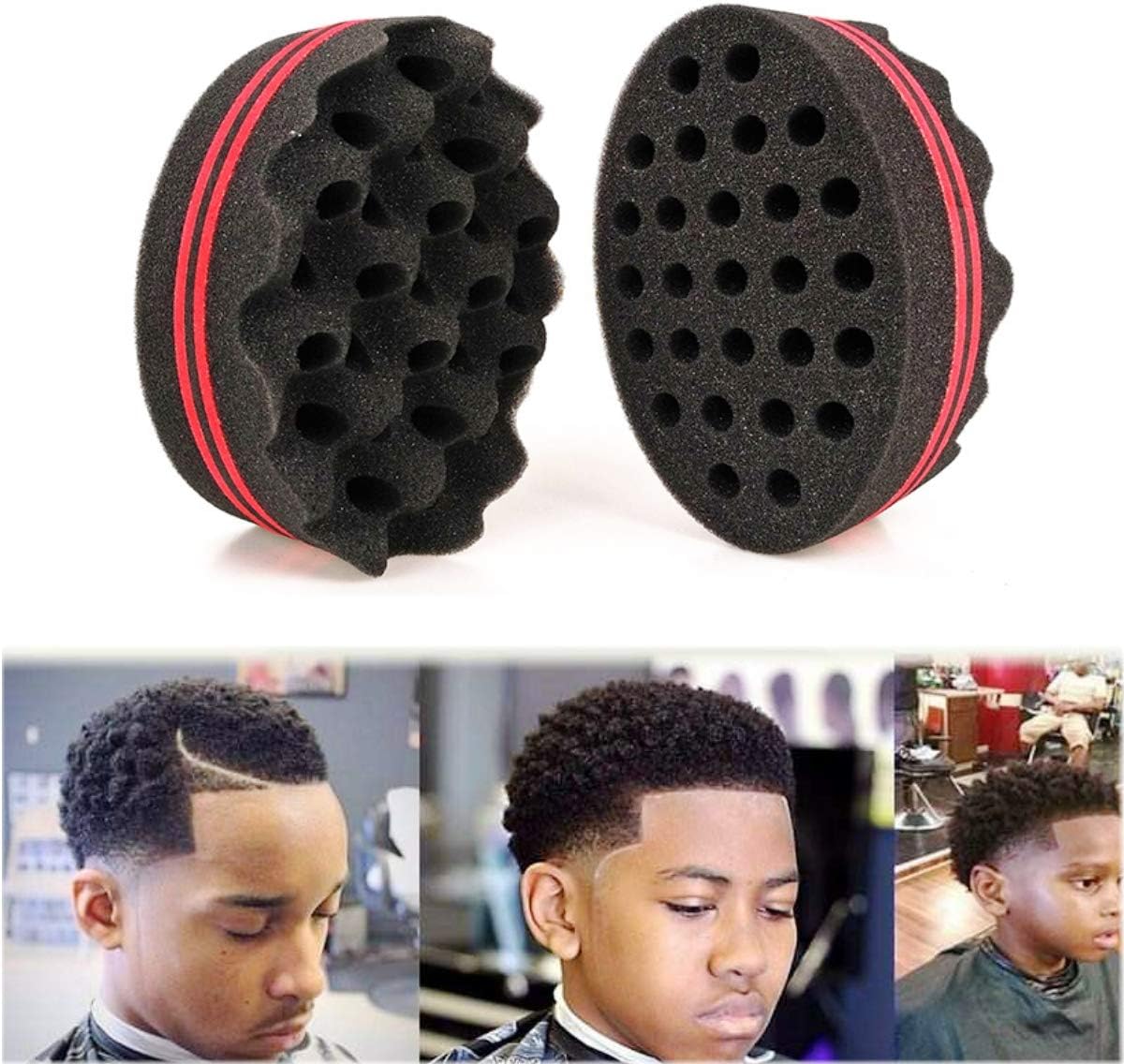 Double side hair sponge brush twists sponge foam hair brush curl sponge brush for curls twist afro coil dreadlocks hair style