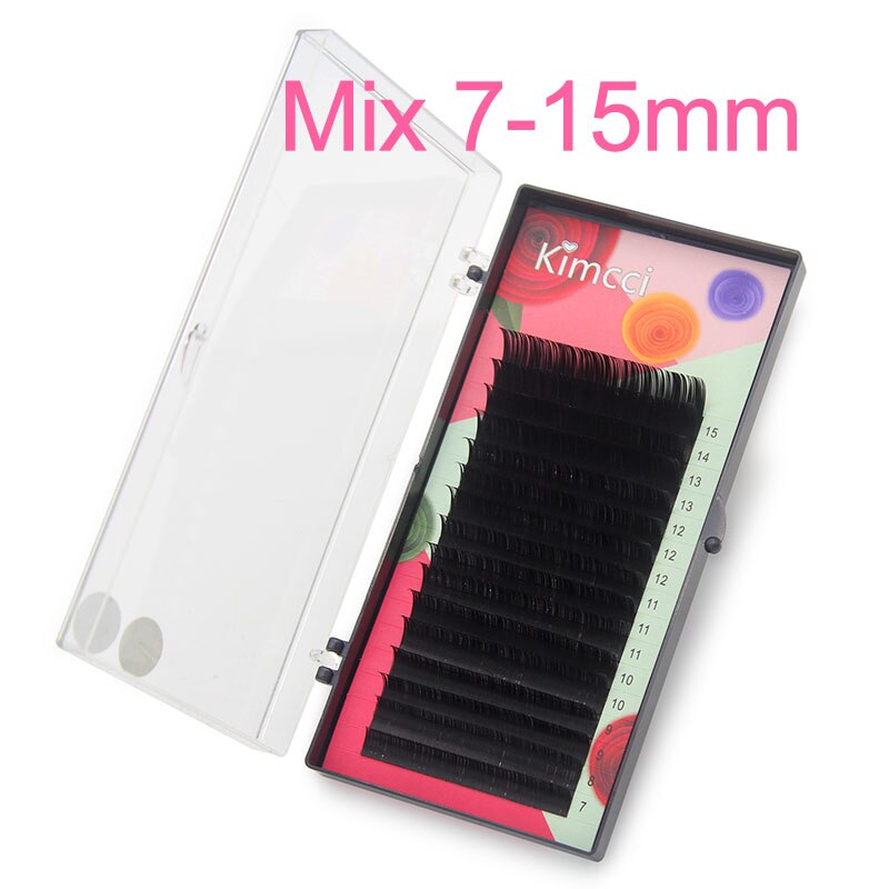 Kimcci 7-15mm Mix Mink Silk Lash Professional Eyelash Thickness: 0.10mm , Curl:C