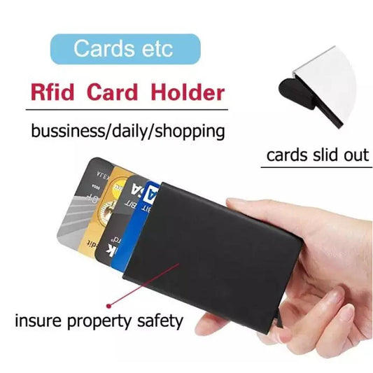 Anti Theft Smart Wallet Automatic Pop Up Slide Out Blocking Aluminum Alloy Slim Mini Card Holder Card Organizer
