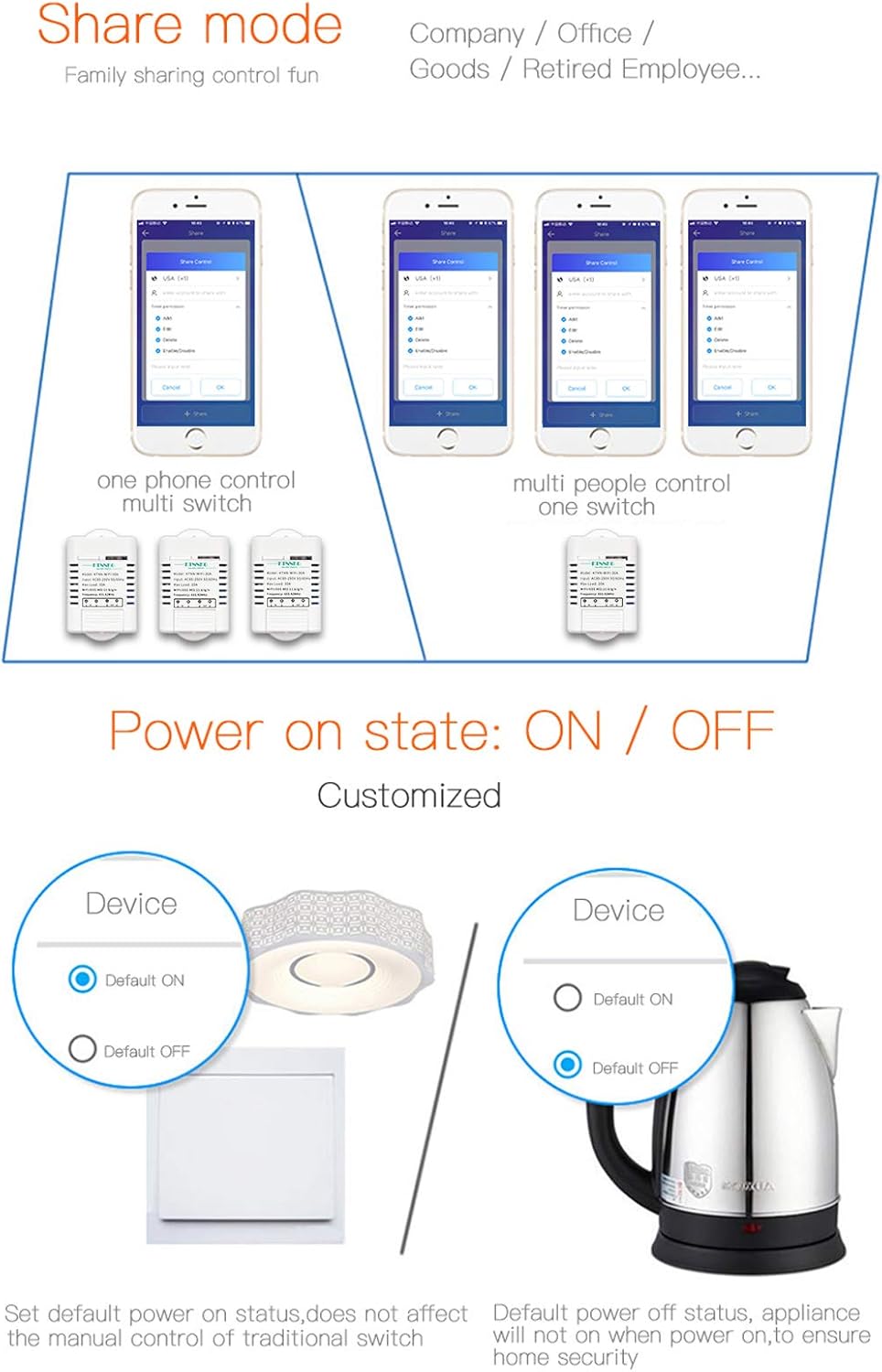 KTNNKG 30amps WiFi Switch for Garden Light, Pool Pump and Dust Collector,Support Remote Control,Compatible with Ewelink APP , Neutral Wire Required,110V 220V ac
