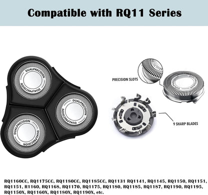 RQ11 Replacement Head Fits for Norelco SensoTouch 2D 1100 Series, RQ11 Electric Razor Replacement Blades Heads New Upgraded Shaving Unit Head Compatible with Ph-ilips 1150x, 1160x, 1170x,1180x Series