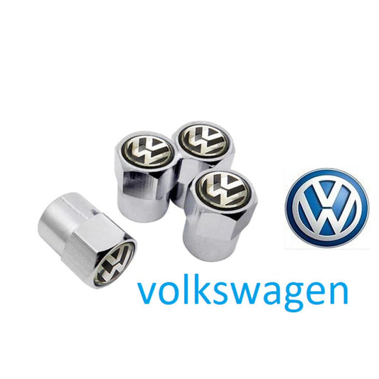 Volkswagen Logo Tire Valve Caps - Silver