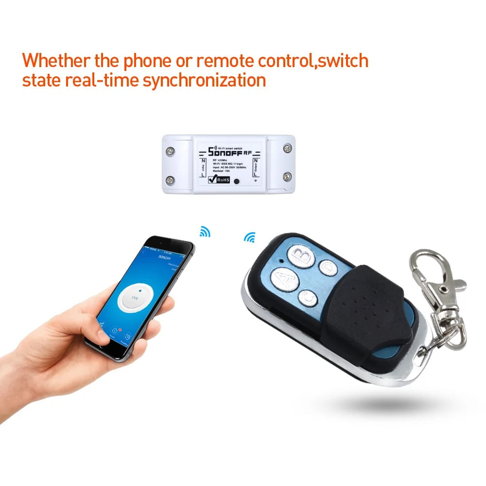 433Mhz Wireless Remote Control 4 Channel Silver