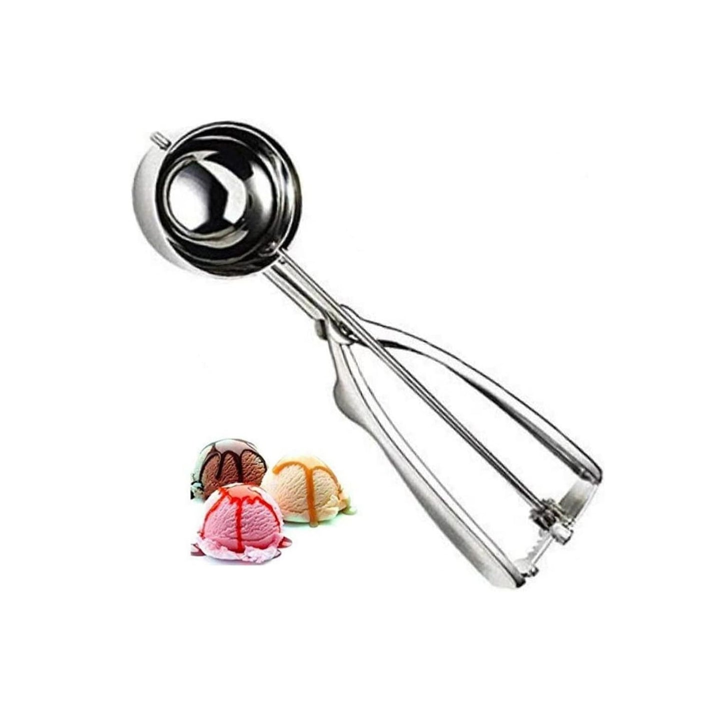 1 Pc Large YA Small Stainless Steel Ice Cream Scoop  – Heavy Duty Ice Cream, Mash Potato & Watermelon Ball Scoop