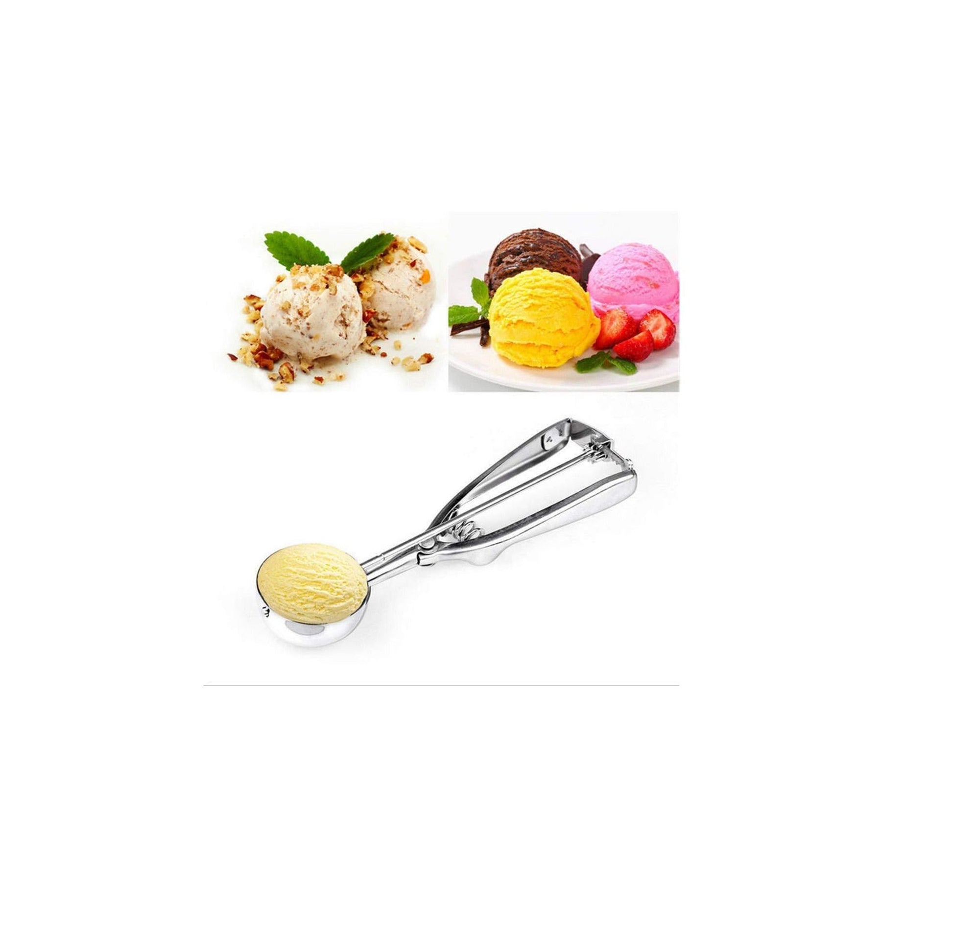 1 Pc Large YA Small Stainless Steel Ice Cream Scoop  – Heavy Duty Ice Cream, Mash Potato & Watermelon Ball Scoop