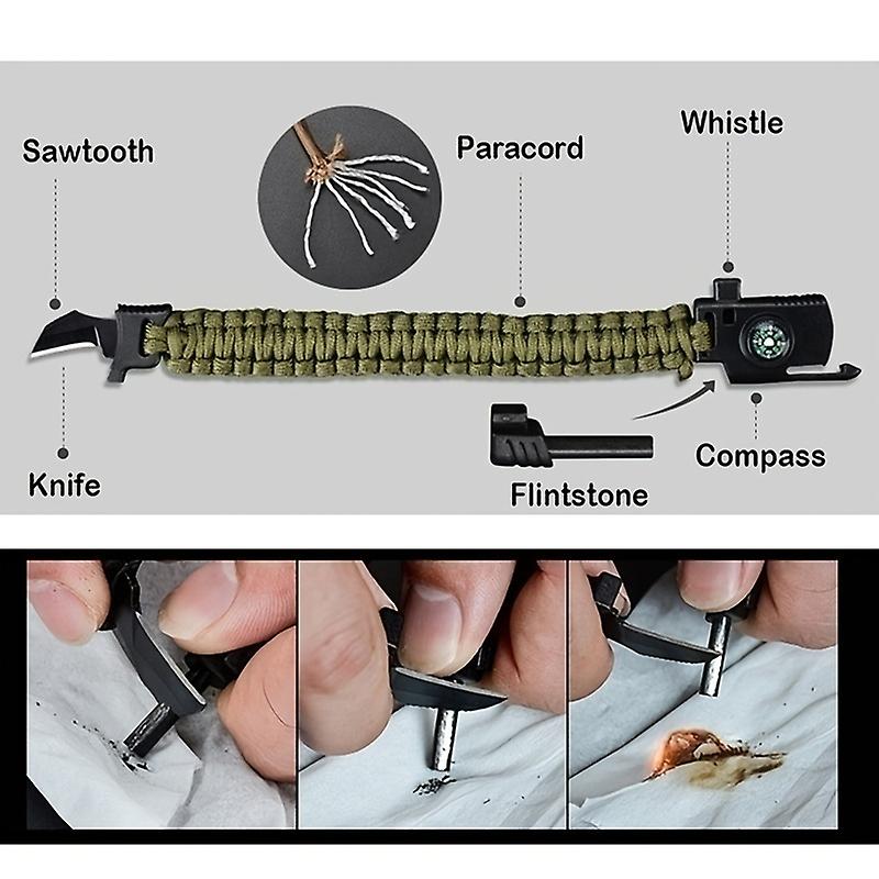 5 in 1 Multifunctional Outdoor Bracelet Umbrella rope bracelet outdoor multi-function bracelet bracelet for survival outdoor adventure camping