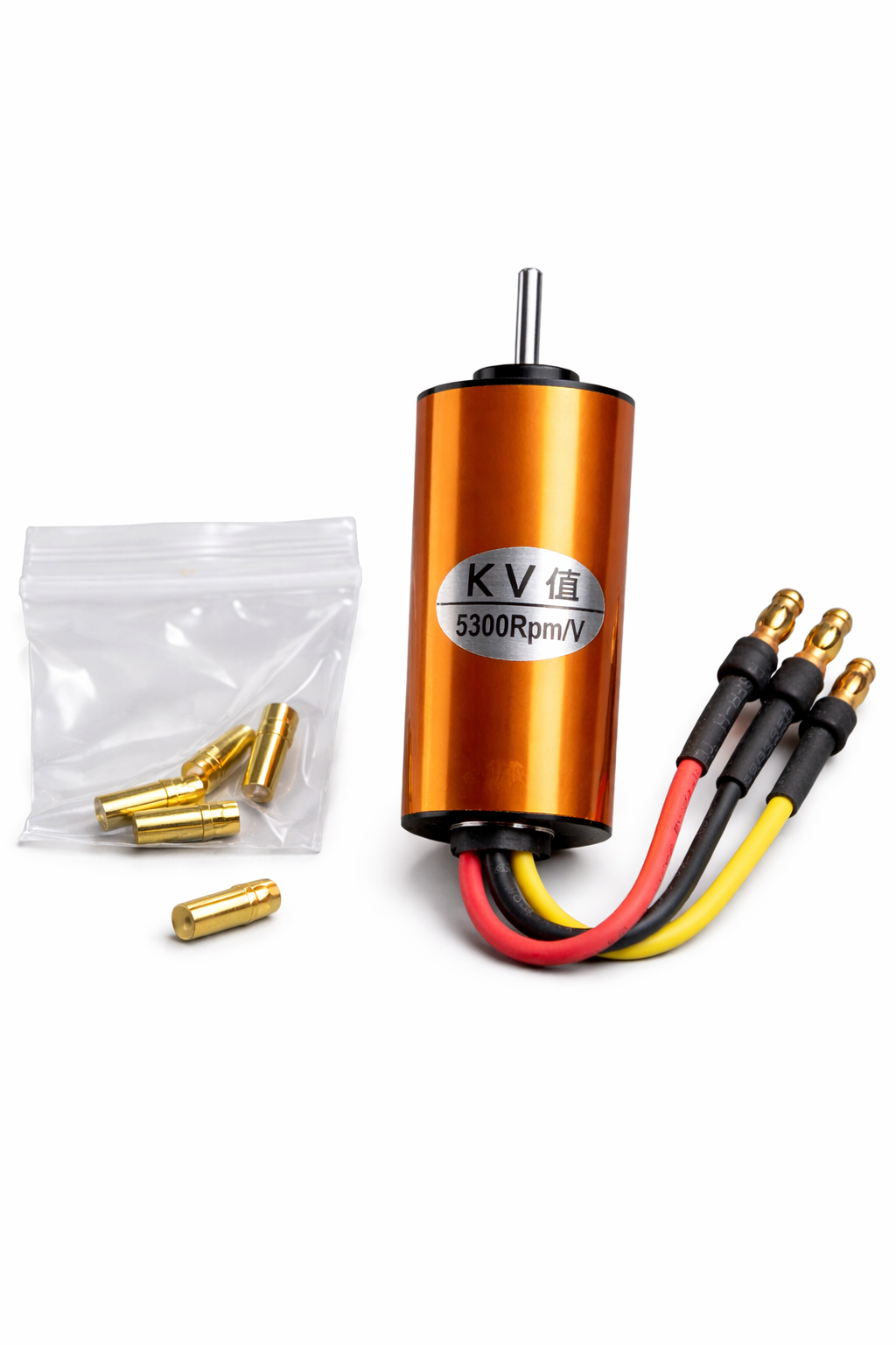 B2040 5300KV Brushless Inrunner Motor – High Speed RC Motor for Cars, Boats &amp; Racing Projects (Gold)