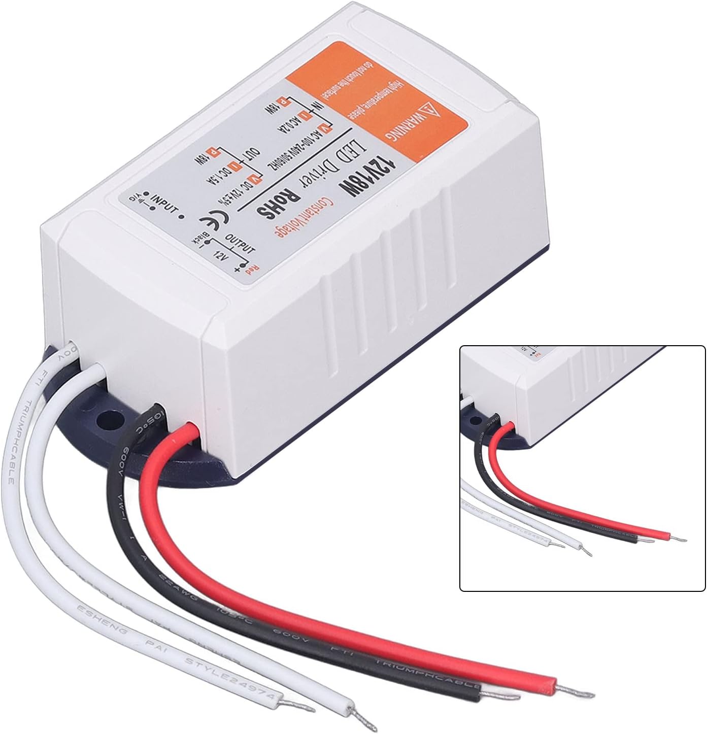 LED Driver Power Supply – Constant Voltage Adapter AC 100-240V to 12V 1.5A 18W for LED Strip Lights & LED Projects