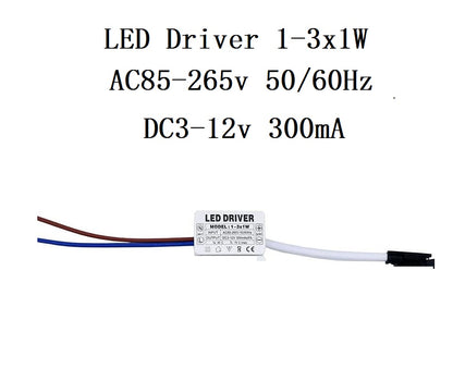 LED Driver 1-3x1W LED Power Supply Adjustment Unit AC 85-265V to DC 3-12V 300mA Transformer Driver for LED Lights