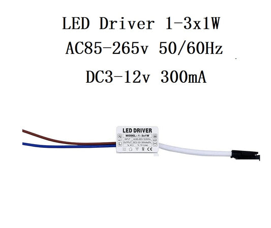 LED Driver 1-3x1W LED Power Supply Adjustment Unit AC 85-265V to DC 3-12V 300mA Transformer Driver for LED Lights