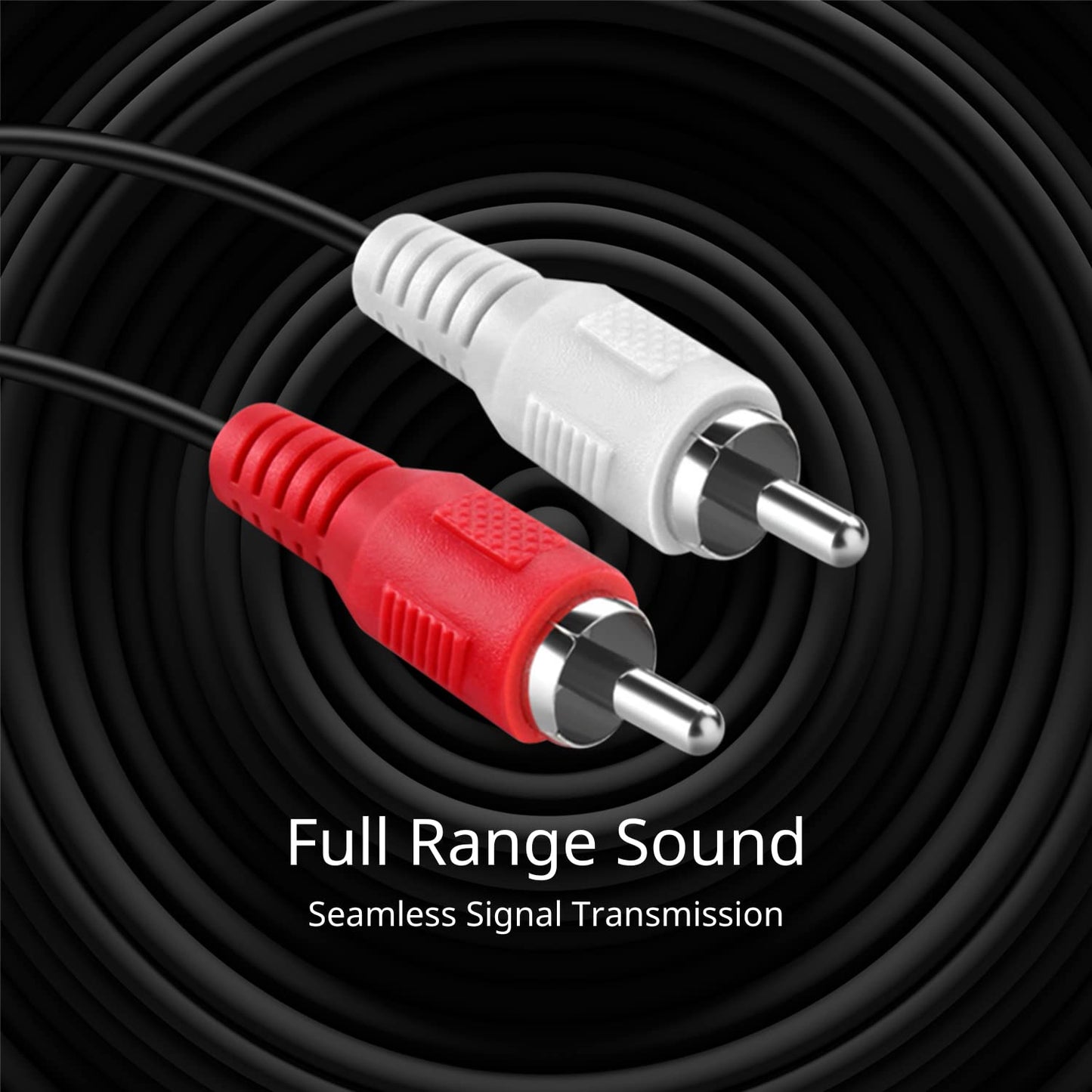 TNP RCA to RCA Audio Cable 2 Meter – 2 RCA Male to Male Red & White Stereo Cable for Home Theater, HDTV, Amplifiers & Car Audio Systems