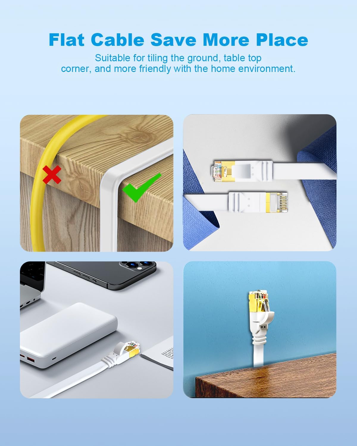 High-Speed CAT6 LAN Cable 1 Meter – SFTP Shielded 40Gbps 2000MHz Patch Cord
