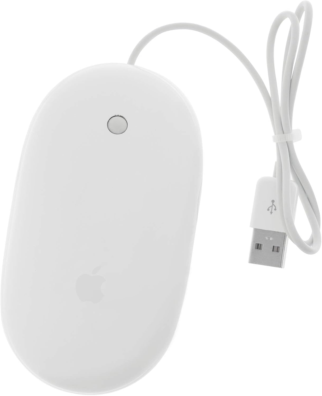 Apple Mighty Mouse A1152 USB Wired 20 cm Optical Mouse – 360° Scroll Ball, Multi-Button Touch Design for Mac & Windows (White)