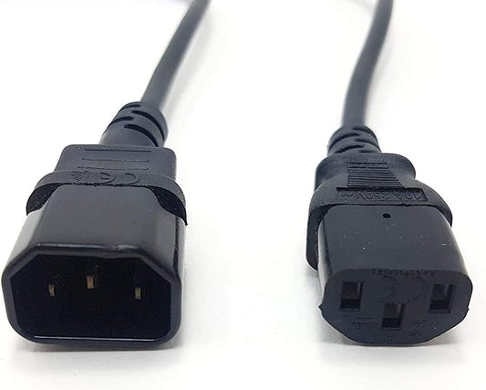 Power Extension Cable IEC C14 to C13 – UPS / Computer Power Lead Male to Female Heavy Duty Power Cord