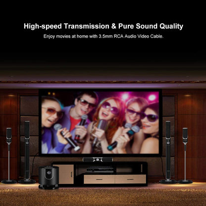3-in-1 RCA AV Cable 3.5mm Jack to 3 RCA Male – 112CM Audio Video Cable Adapter for TV, DVD, Mobile & Home Theater