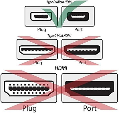 Micro HDMI to HDMI Cable 2 Meter High-Speed 4K 60Hz | Gold Plated Connector Supports 3D HD Video Cable for TV, Camera, Tablet