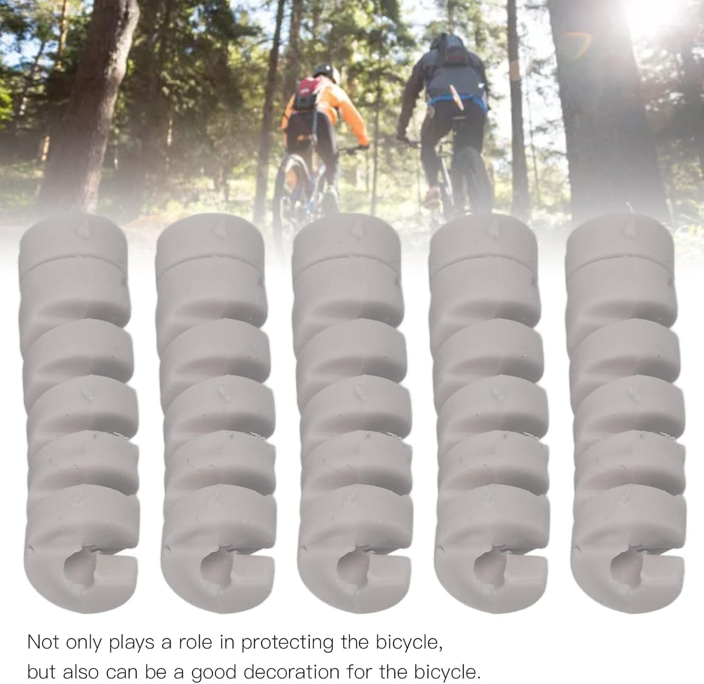 2 PCS Bicycle Spiral Cable Wrap Protector – Rubber Bike Frame Guard Sleeve for Brake & Shifter Housing Protection