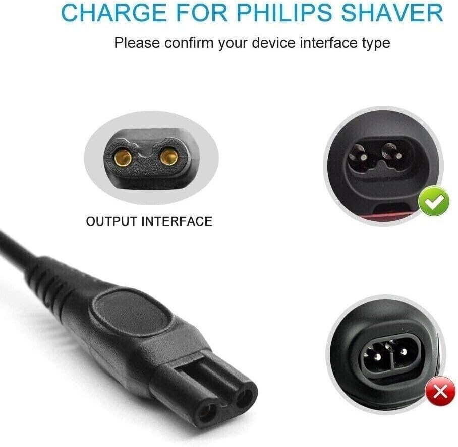15V Charger for Philips Norelco Shaver – Compatible with Aquatec, Arcitec & Multigroom Beard Trimmer Power Adapter