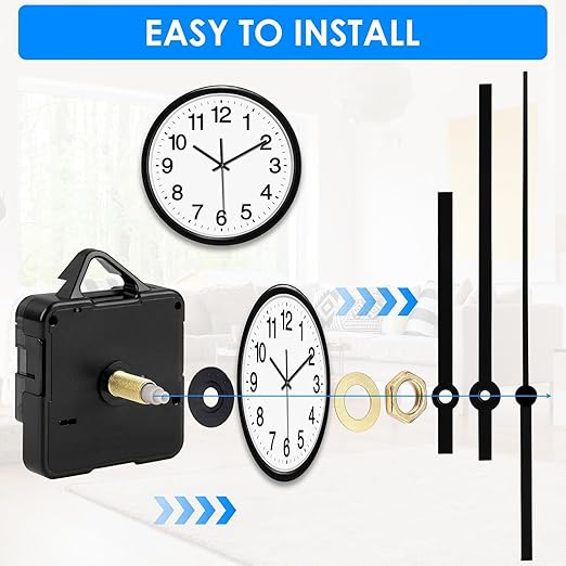 Quartz Clock Mechanism Kit High Torque Long Shaft – Silent DIY Wall Clock Movement Replacement Parts for Home Office Decor