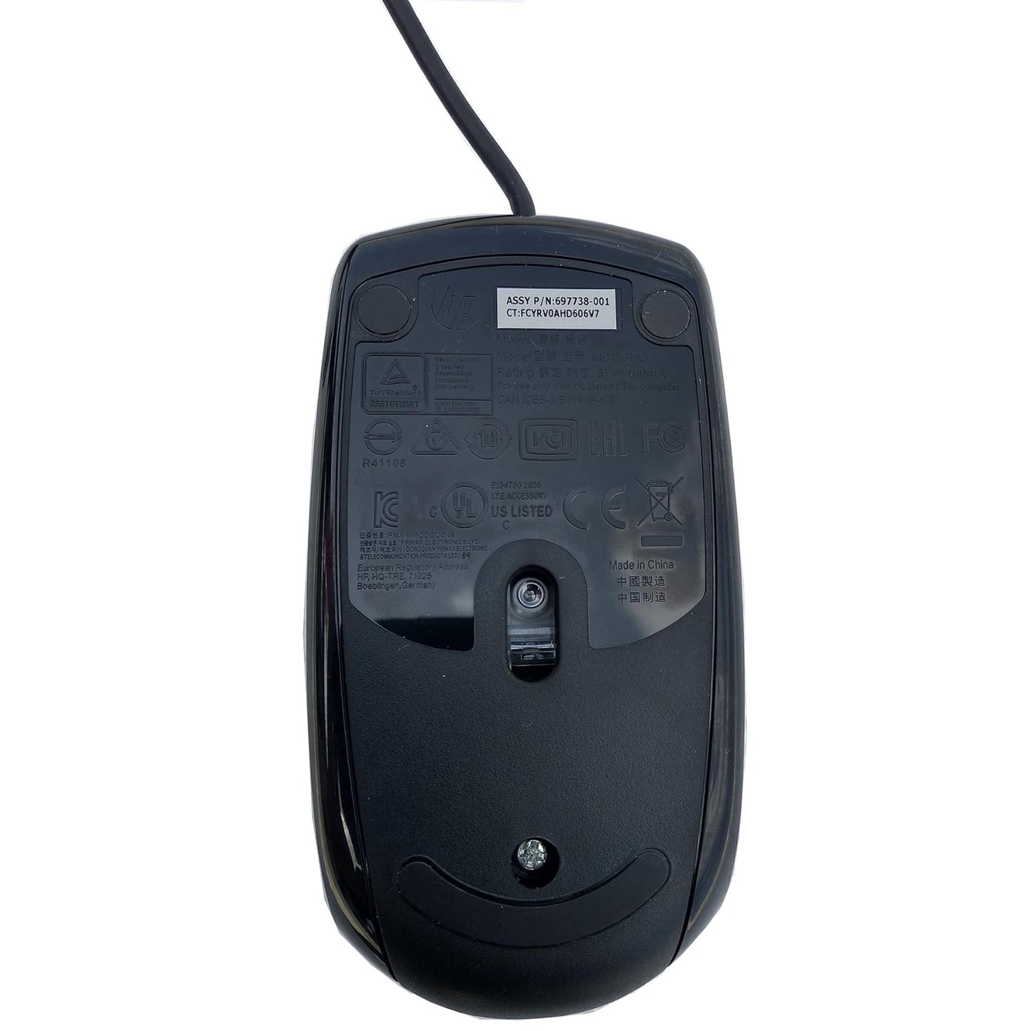 HP 3-Button USB Wired Optical Mouse – Smooth Scroll, Ergonomic Design, Plug & Play Mouse for Laptop & Desktop (Black)
