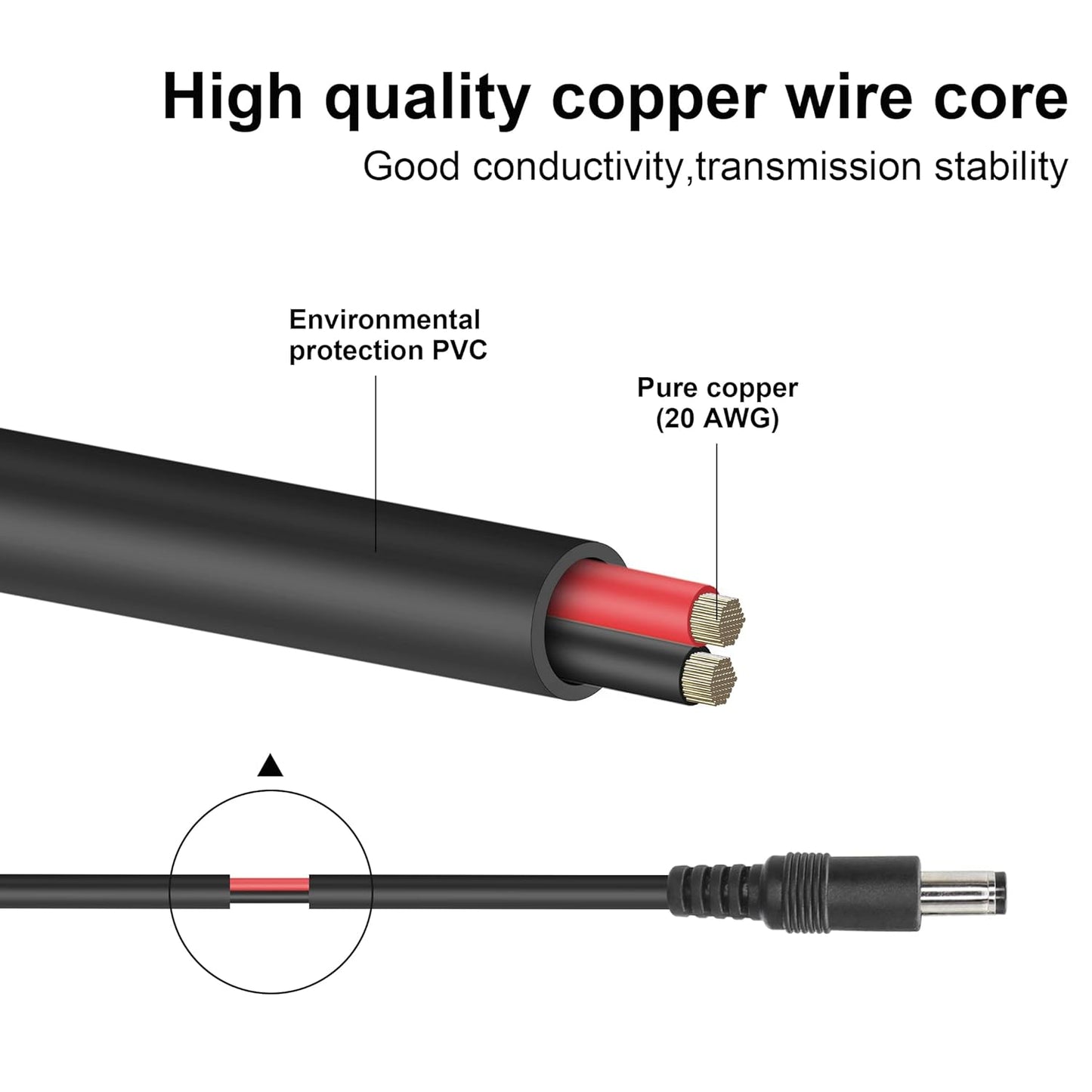 2 Ft USB to Dual DC Splitter Cable 5V – USB to 2 DC 5.5x2.1mm Barrel Jack Power Cable for Router, LED Light, Fan & Small Appliances
