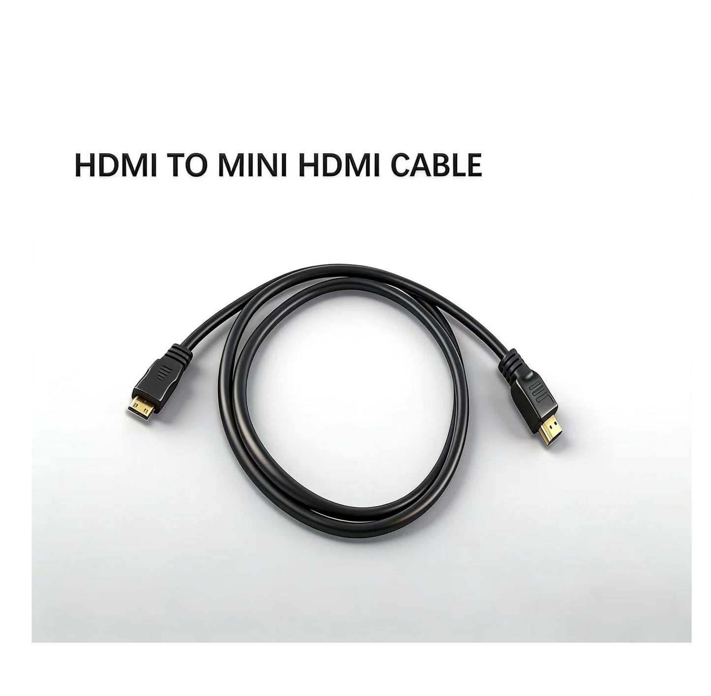 HDMI to Mini HDMI Cable 2 Meter | Gold Plated Male to Male High Speed HD Cable for Laptop, Tablet, Camera & Devices (Black)