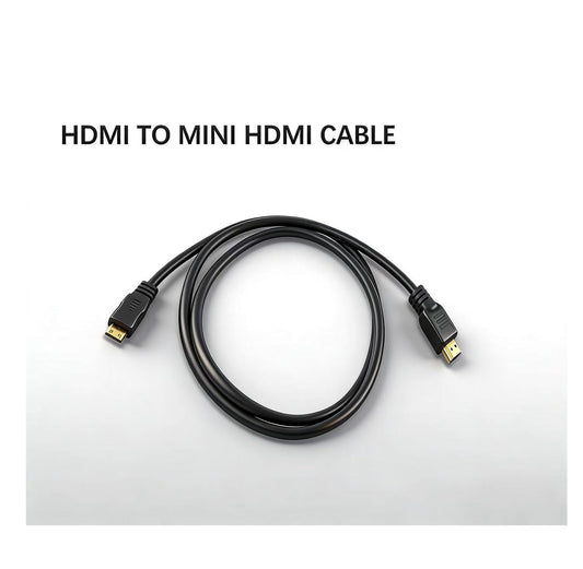 HDMI to Mini HDMI Cable 2 Meter | Gold Plated Male to Male High Speed HD Cable for Laptop, Tablet, Camera & Devices (Black)