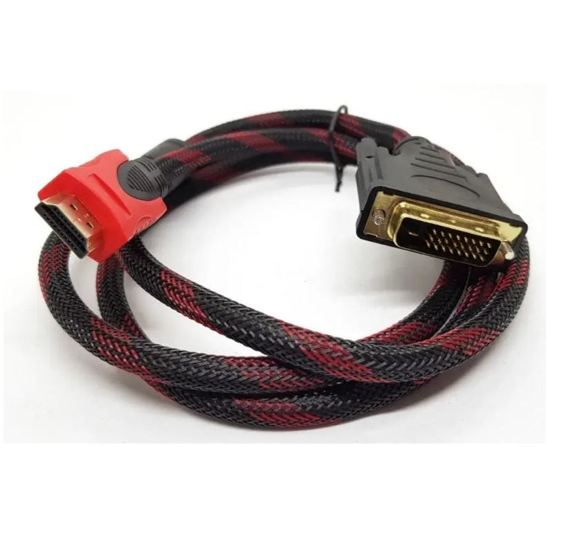 Branded HDMI to DVI Cable 2M (24+1 Pin) – Full HD 1080p Gold Plated Connector | Premium Quality Video Converter Cable