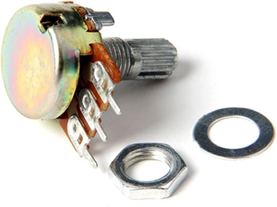 B10K 10K Ohm Rotary Potentiometer Switch – Single Linear Taper 3-Pin Adjustable Dimmer Wall Control Knob