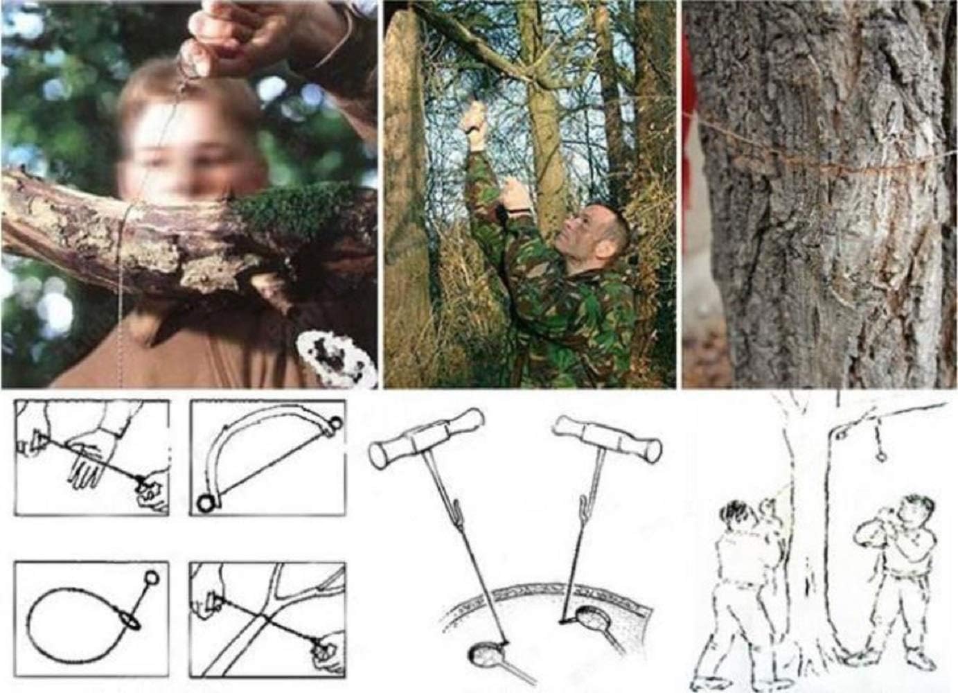 Hand Chain Saw Survival Wire Saw  Emergency Outdoor Steel Pocket Chainsaw for Camping, Hunting & Hiking
