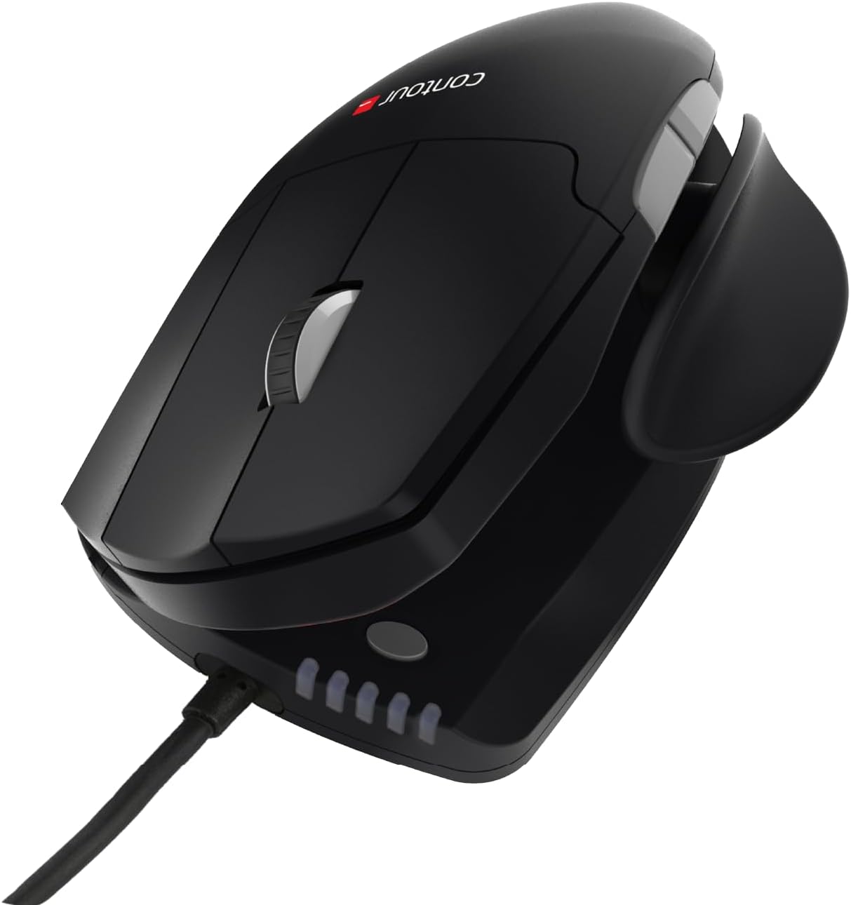 Contour Unimouse Ergonomic Vertical Wired Mouse with Adjustable Thumb Rest for Windows & Mac – 35° to 70° Angle, 6 Buttons