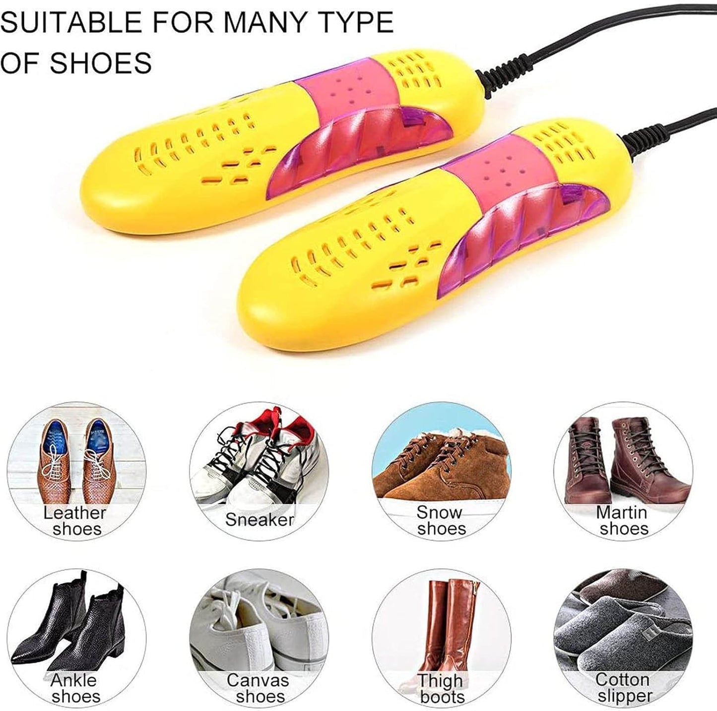 Shoe Dryer, Portable Shoe Dryer, Electric Hot Air Heater Ideal for Running, Climbing, Hiking, Cycling, Golf, Basketball, Indoor and Fashion Shoes