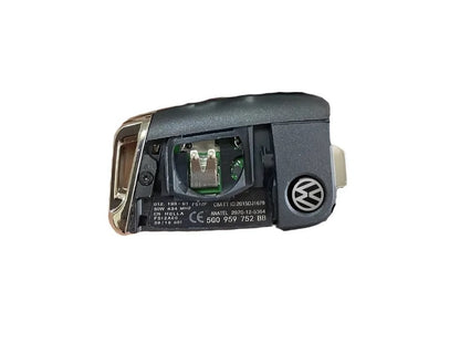 KEYECU Genuine OEM Flip Remote Key Fob – 3 Button 434MHz MQB for VW Golf 7 / Tiguan / Touran / Polo (5G0959752M / 5G0959752BA) HU162