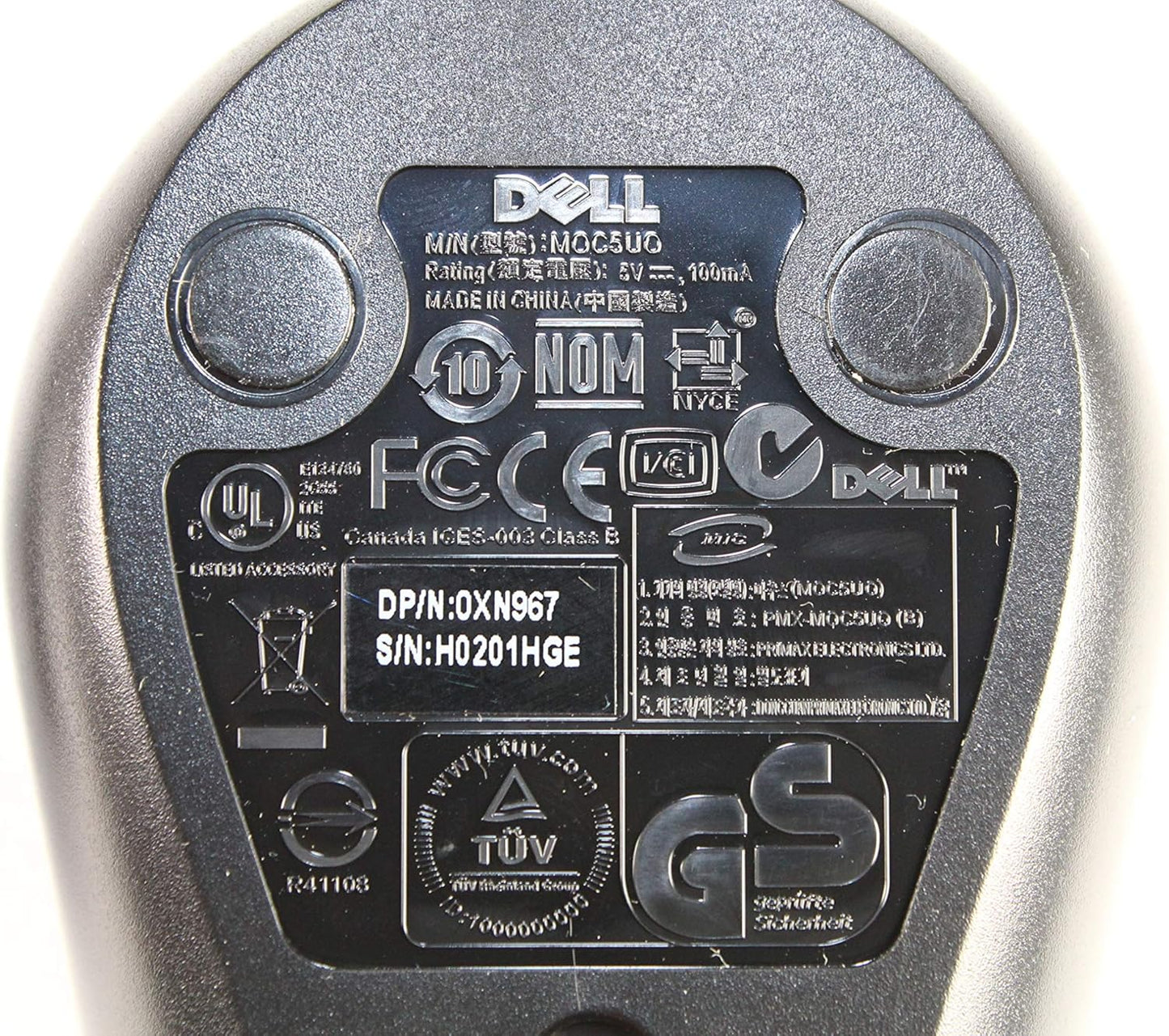 Dell 3-Button USB Wired Optical Mouse with Scroll Wheel – 1000 DPI Precision, Ergonomic Design for Laptop & Desktop (Black)