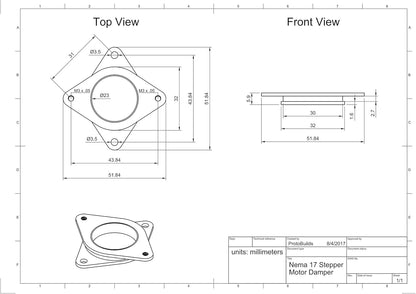 1 pcs 17 Stepper Motor Vibration Damper with M3 Screws – Steel & Rubber Anti-Vibration Mount for CNC Machines & 3D Printers