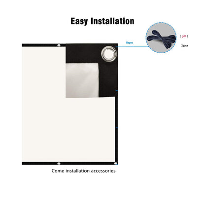 100 Inch Projector Screen 16:9 HD Projection Screen – Frameless High Brightness High Gain Grey Screen with High Contrast for Home Cinema, Office & Gaming