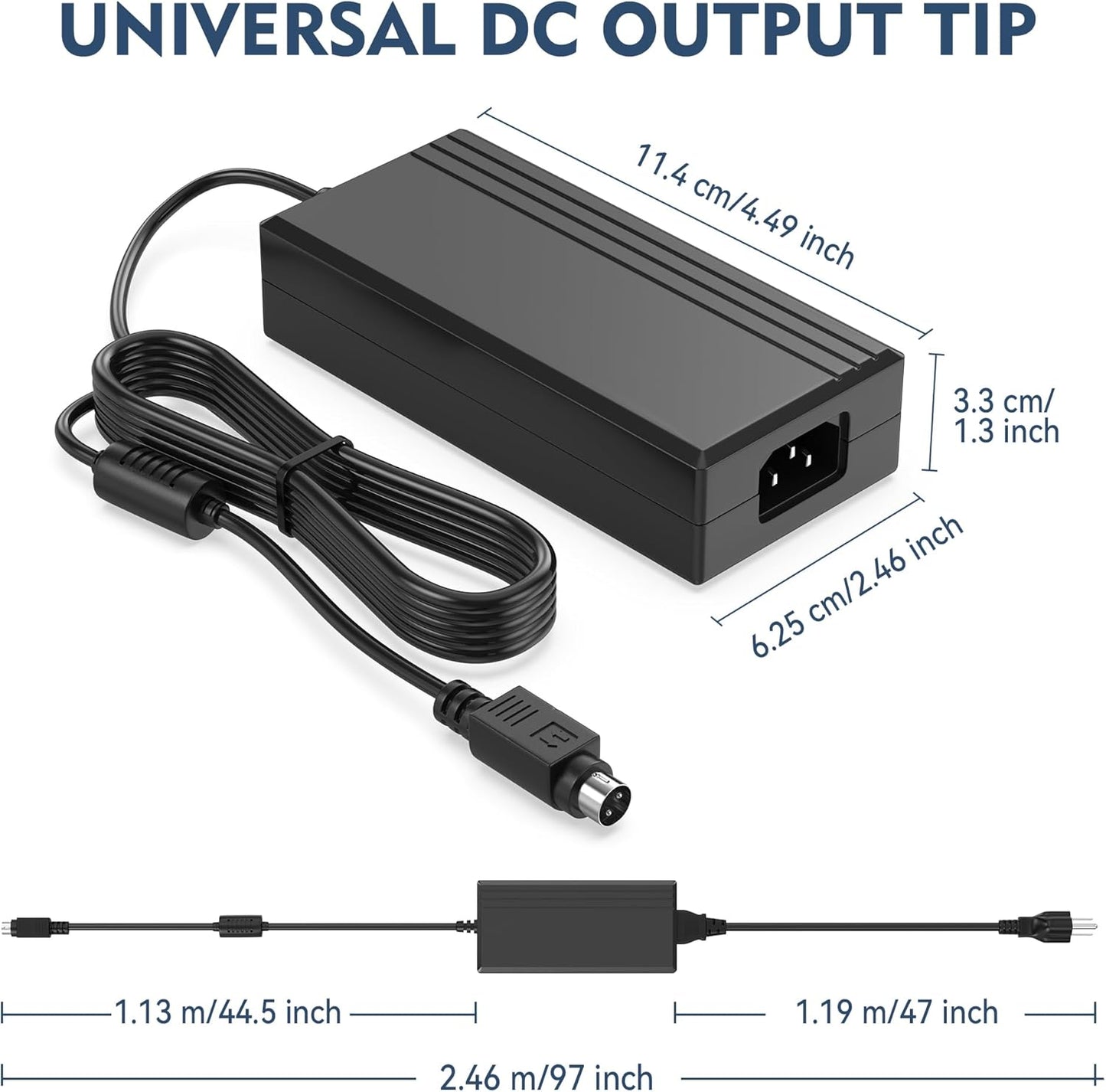 Power AC/DC Adapter 24V for Epson TM-U220B TM-T88V TM-U325D POS Printer – PS-180 Compatible Replacement Power Supply Charger Cable