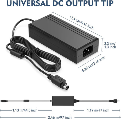 Power AC/DC Adapter 24V for Epson TM-U220B TM-T88V TM-U325D POS Printer – PS-180 Compatible Replacement Power Supply Charger Cable