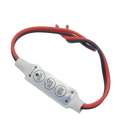 3 Keys 6 Mode LED Strip Light Controller 12V DC – 5 Speed Adjustable DIY Controller for RGB LED Strips Standard Model