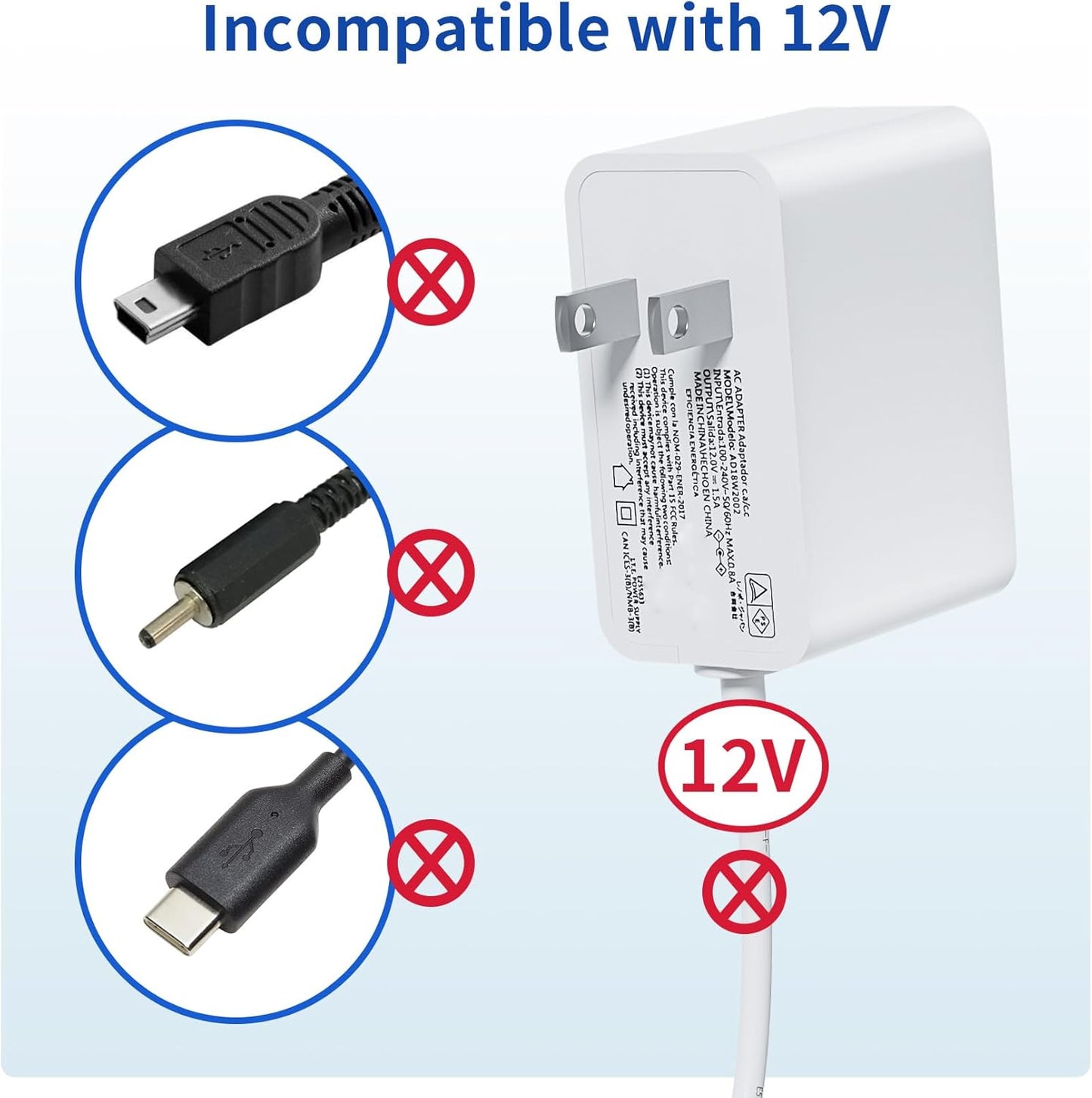 20V 1.5A Power Supply Adapter Charger – 1.5 Meter Cable, 4mm Jack Compatible with Lenovo Smart Clock & Smart Display