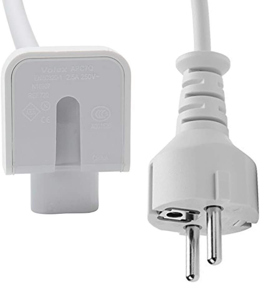 2 meter Extension Wall Cord Plug Eu Euro European Union Standard for Macbook 11 Inch 13 Inch 60w Macbook Pro 15- Or 17-inch 85w Power Adapter