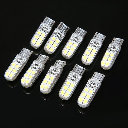 2 Pcs T10 LED Parking Light Bulbs Canbus Error Free 12 LED Super Bright White Universal Car Interior Dome License Plate Light for Car Bike Motorcycle