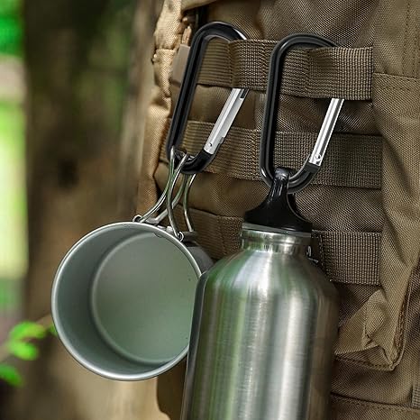 Aluminum Carabiner Clip D Ring Keychain – Lightweight Spring Hook Small Carabiners for Camping, Hiking, Fishing & Car Accessories