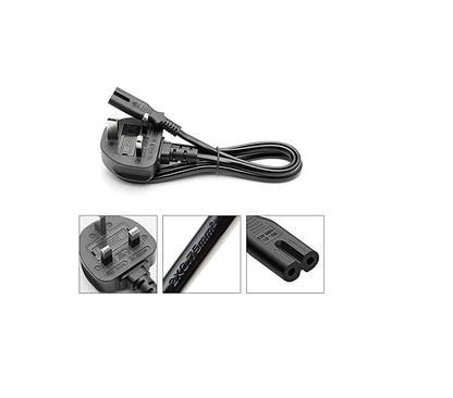 AC Power Universal UK Plug Mains Cable – IEC C7 2‑Pin Lead for PS4, Monitors, Smart TV, Printer & Computer