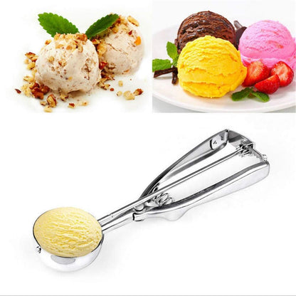 Heavy Duty Stainless Steel Ice Cream Scoop – Perfect for Ice Cream, Mashed Potatoes & Fruit Balls