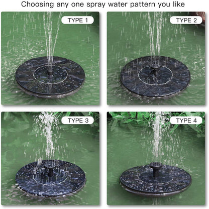 Solar Water Fountain 16 Cm with 4 nozzles, Floating Solar Powered Fountain Pump for Bird Bath  Garden Pond Pool Outdoor 1.4W Round