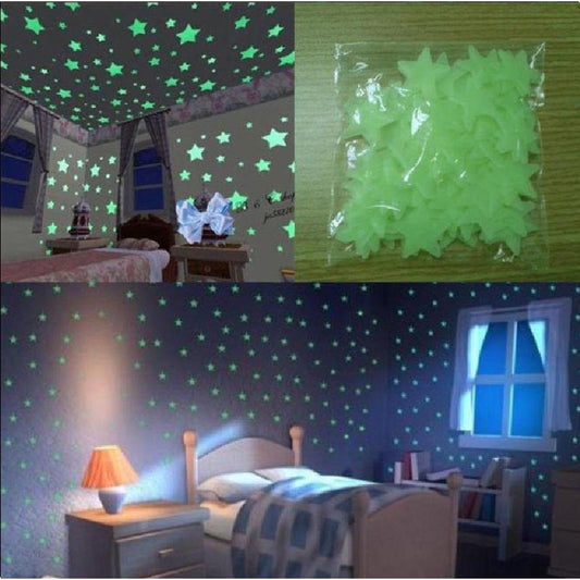 100PCS Home Glow In The Dark Stars Wall Stickers Decal for Kids Baby Rooms Sticker, Luminus Sticker, Sticker, Wall Sticker,