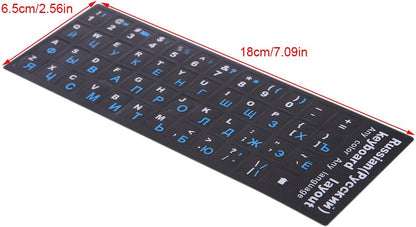 PCS Russian Keyboard Stickers with Non-Transparent Black Background & White Letters for PC/Computer/Laptop